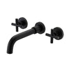 Brass Wall Mounted Basin Matte Black Faucet Bathroom Mixer Tap Rotation Spout