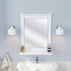 Mondeer White Bathroom Mirror MDF Frame Wall Mounted W/ Shelf Bathroom Porch