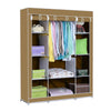 Fabric Canvas Wardrobe With Clothes Hanging Rail Shelves Storage Cupboard Grey