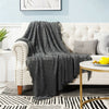 100% Acrylic Knit Throw Blanket Warm Decor Blanket with Tassels for Couch Bed