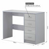 High Gloss 4 Drawer Vanity Dressing Table Computer Study Desk Furniture White