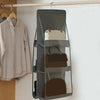 6 Pockets Storage Hanging Bag Handbag Shelf Organizer Holder Wardrobe Closets UK