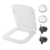 Luxury Square Toilet Seat Heavy Duty White Soft Close Top Quick Release Hinges