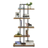 Industrial Staggered layering 5 Shelf Storage Display Metal Bookcase Unit Home