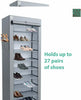 27 PAIRS 10 TIER DUSTPROOF SHOES CABINET STORAGE ORGANISER SHOE RACK STAND HOLDS