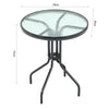 Round Glass Dining Table Outdoor Patio Bistro Set 2/4 Rattan Stacking Chairs