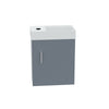 Compact 400mm Basin Vanity Unit Grey Wall Hung Bathroom Sink & Tap Set |Nanuya