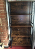 Industrial Shelving Unit Tall Vintage Bookcase Rustic Metal Hooks Retro Storage