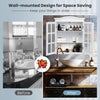 Wall-mounted Bathroom Cabinet Double Door 3 Tiers Medicine Storage Organizer