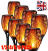 8PCS Solar Dancing Flame Lamp LED Torch Stake Flickering Outdoor Garden Light UK