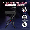 Gaming Desk PC Table w/ Monitor Stand+Cup Holder+Headpho