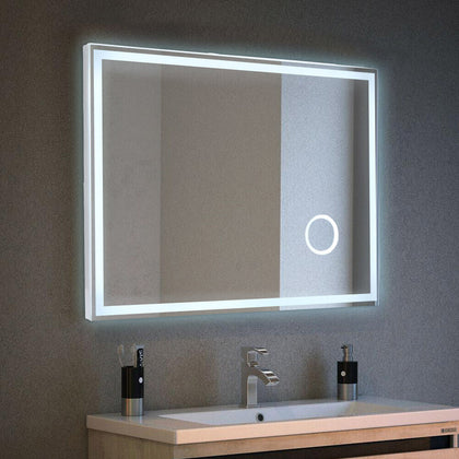 Illuminated LED Bathroom Mirror with Touch Switch Demister 3X Magnifier Lights