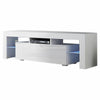 Modern White Front High Gloss TV Unit 130cm Corner Led Lights Cabinet