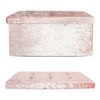 2 Seat Large Crushed Velvet Foldable Ottoman Storage Box Double Bed Foot Stool