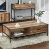 Rectangle Coffee Table with Storage Drawer Shelf Living Room Furniture 120x60cm