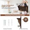 Wall-Mounted Coat Rack Shelf Wooden Hook Rack Entry Display Shelf with 5 Hooks