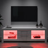 White TV Stand Modern High Gloss Doors 160cm with LED Lights Unit Cabinet