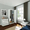 High Gloss Bedroom Furniture Set Wardrobe Chest of 4 Drawers Beside Table White
