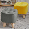 Luxury Padded Wooden Footstool Ottoman Square/Round Pouffe Stool Wood 4 Legs UK