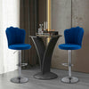 2Pcs Breakfast Bar Stools Bar Chairs Velvet&Chrome Steel Bar Swivel Chair UK