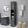 High Gloss Bathroom Tallboy Cabinet Modern Cupboard Storage Shelf Furniture Unit