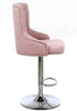 Light Pink Linen Button Detail Premium Monteray Bar Stool (PINK)