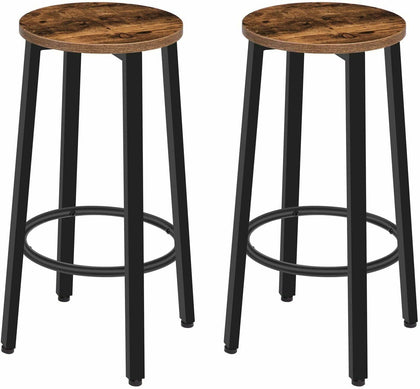 HOOBRO Bar Stools Set of 2 Counter Height Bar Chairs Kitchen Stools 62.5cm High