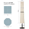 Mondeer 2.7M/3M Garden Parasol Tilt Sun Shade Umbrella 32 LED Light Hand Crank
