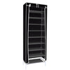 Shoe Rack 10 Tier Cabinet Storage Organiser Stand Shelf 27 Pairs Dustproof Black