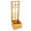 Garden Wooden Plant Box With Trellis Support Patio Lattice Planter Flowerpot