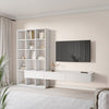 White Gloss Media Wall with Storage - Everett EVE002