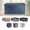 Crushed Velvet Ottoman Storage Box Folding Seat Stool Blush Pink Greay