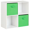 White 4 Cube Storage Display Unit Bookcase/Shelving Fabric Box/Drawers