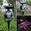 Projection LED Solar Power Light Colorful Rotating Garden Lawn Lamp Outdoor Bulb