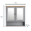 Bathroom Mirror Cabinet Grey Bamboo Wooden Double Wall Mounted Unit Christow