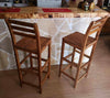 Set of 2 Breakfast Bar Stools Vintage Solid Acacia Wood High Counter Chairs
