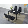 Black/White/Grey Dining Table and 4 / 6 Padded Chairs Set Home Kitchen Furniture
