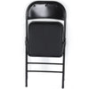 BLACK METAL FOLDING CHAIR FOLDABLE COMPUTER DESK OFFICE PARTY BACK REST CHAIRS