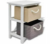 Storage Small Cabinet Bedside End Table Drawer Wood 2 Drawers Telephone Stand