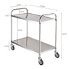 2 Tier Stainless Steel Kitchen Trolley Hotel Catering Serving Cart Rolling Rack