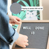 Convenient Felt Letter Black Memo Board 25X25cm Oak Frame black/White Characters