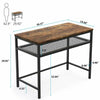 Simple Style Computer Desk Study Table Workstation with Wire Gauze Storage Shelf