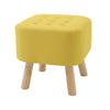 Linen Fabric Padded Stool Bench Footstool Pouffe Living Room Bedroom Footrest