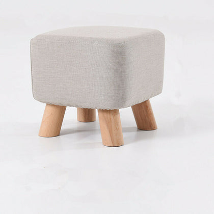 Fabric Rest Stool Wooden Footstool Chair Ottoman Rest Padded Top Pouffe Square