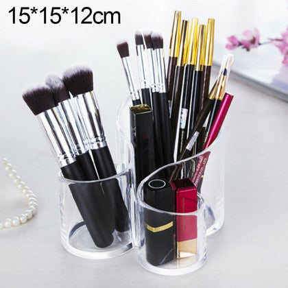 Makeup Brush Holder Clear Acrylic 3 Cylindrical Holder Brush Makeup Cosmetic