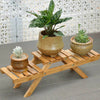 2Pack Bamboo Plant Pot Stand Holder Flower Display Shelf Garden Patio In/Outdoor