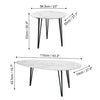 2PCS Stackable Coffee Table Marble Elegant Center Nest Side End Table Furniture