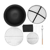 Round Fire Pit BBQ Grill Heater Outdoor Garden Firepit Brazier Patio Outside UK