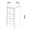 2PCS Glass Mirrored Bedside Tables Crystal Bedroom Side Drawer Storage Cabinet