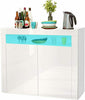 Cabinet 2/3 Doors Storage High Gloss Fronts Sideboard Display Cupboard LED Light